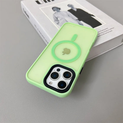 Luxury Magnetic Magsafe Wireless Charge Phone Case For iPhone 16 15 Shockproof Matte Case