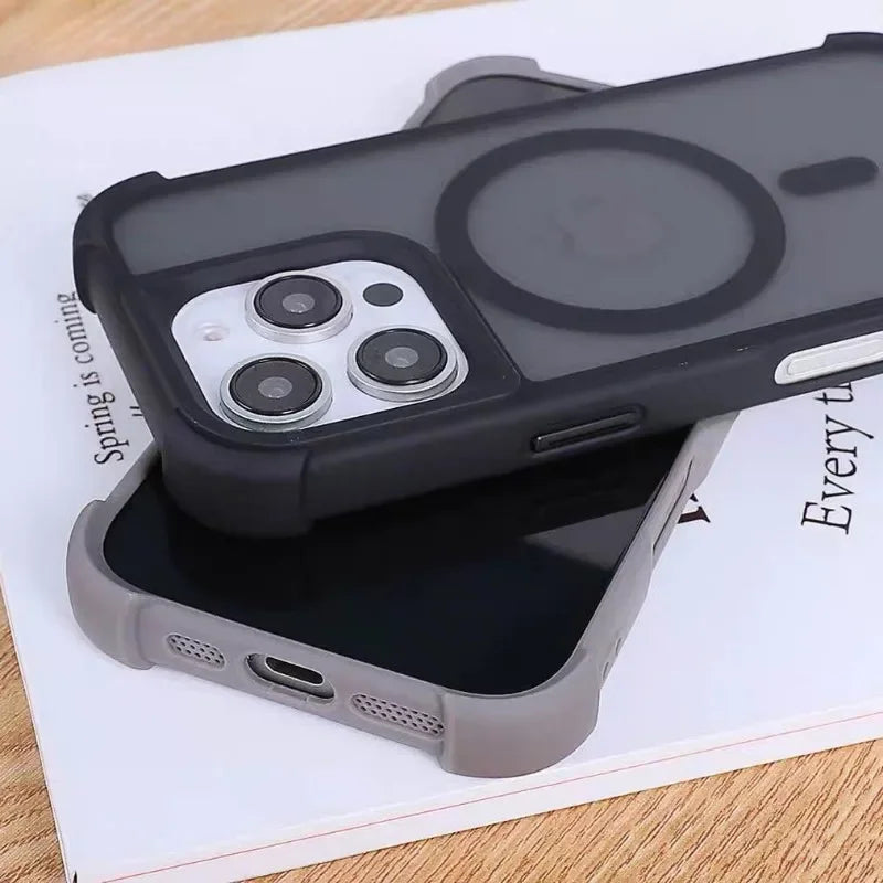 Magnetic Matte Fall Prevention  Armor Shockproof Magsafe Case For iPhone 16 15 14