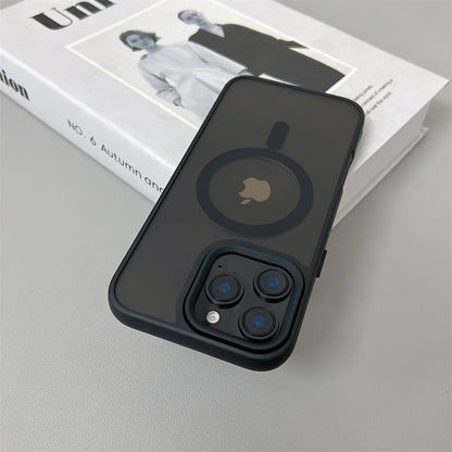 Luxury Magnetic Magsafe Wireless Charge Phone Case For iPhone 16 15 Shockproof Matte Case