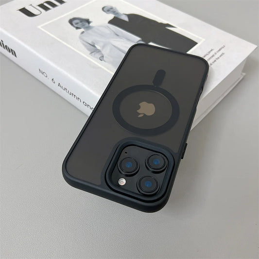 Luxury Magnetic Magsafe Wireless Charge Phone Case For iPhone 16 15 Shockproof Matte Case