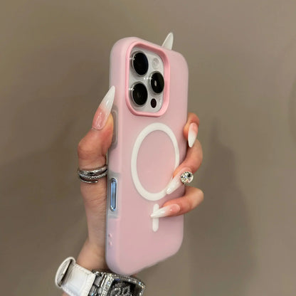Luxury Candy Color 2 IN 1 Magsafe Case for iPhone 16 15 14 Magnetic Wireless Charge Matte Soft Cover