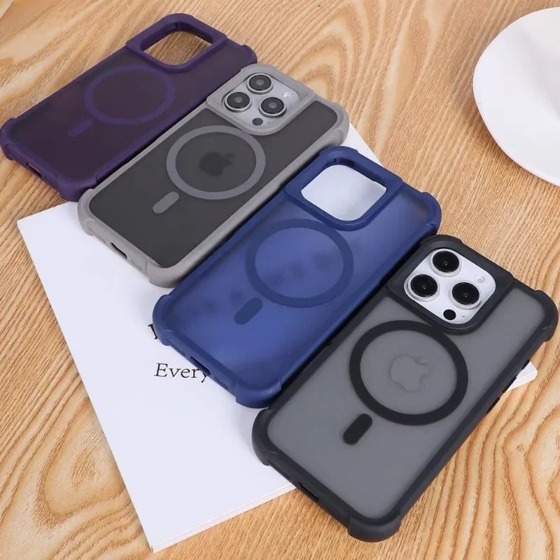 Magnetic Matte Fall Prevention  Armor Shockproof Magsafe Case For iPhone 16 15 14