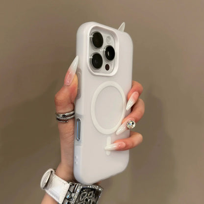 Luxury Candy Color 2 IN 1 Magsafe Case for iPhone 16 15 14 Magnetic Wireless Charge Matte Soft Cover