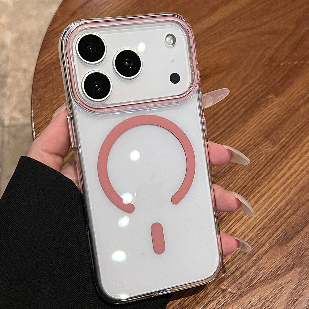 Transparent for Magsafe Hard PC Case for iPhone 17 Magnetic Candy Color Clear Ultra Slim Cover