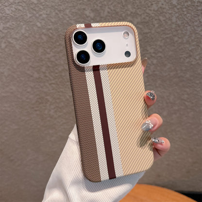 Large Kong Kevlar Carbon Fiber Stripe Texture Hard PC case for iPhone 17