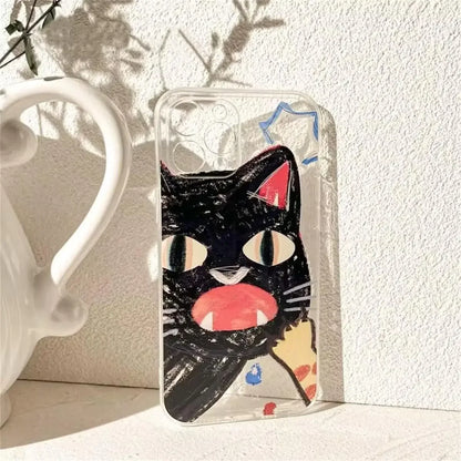 Doodle Angry Cat Case for Iphone 16 15 14