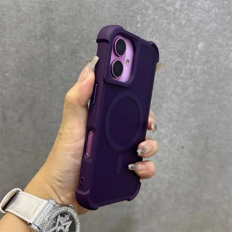 Magnetic Matte Fall Prevention  Armor Shockproof Magsafe Case For iPhone 16 15 14