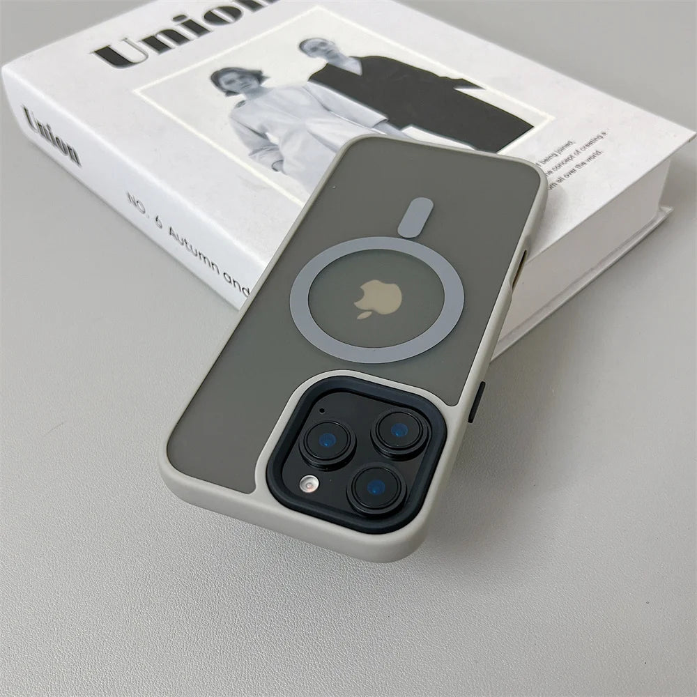 Luxury Magnetic Magsafe Wireless Charge Phone Case For iPhone 16 15 Shockproof Matte Case