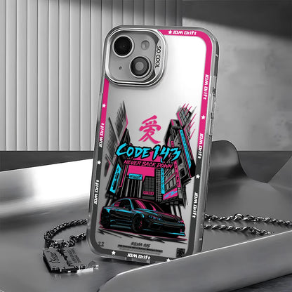 Tokyo Sports Racing JDM Drift Car Phone Case For iPhone 16 15 14 Anti Fall Matte Cover