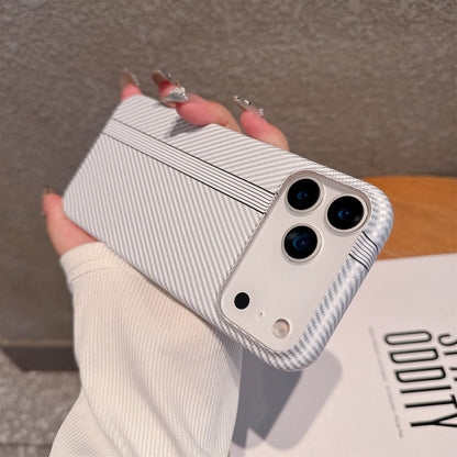 Large Kong Kevlar Carbon Fiber Stripe Texture Hard PC case for iPhone 17