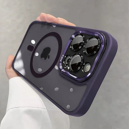 Magnetic Metal Lens Bumper Protection Magsafe Case For iPhone 16 15 14