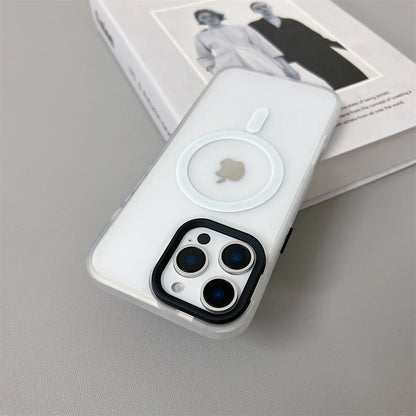 Luxury Magnetic Magsafe Wireless Charge Phone Case For iPhone 16 15 Shockproof Matte Case