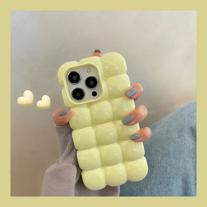Cute Cartoon 3D Block Lattice Case for iPhone 16 15 14