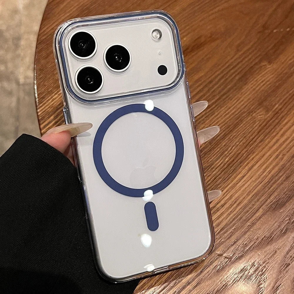 Transparent for Magsafe Hard PC Case for iPhone 17 Magnetic Candy Color Clear Ultra Slim Cover