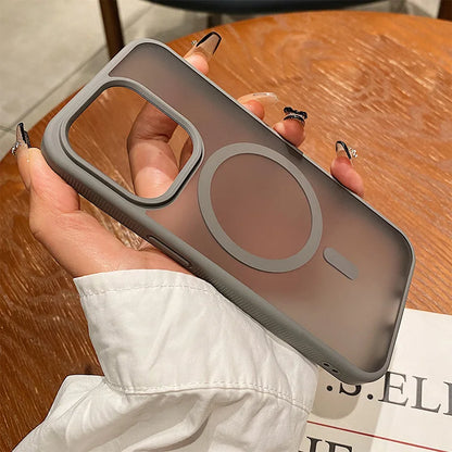 Clear Shockproof For Magsafe Wireless Charge Magnetic Case for iPhone 16 15 14 Matte Bumper Cover