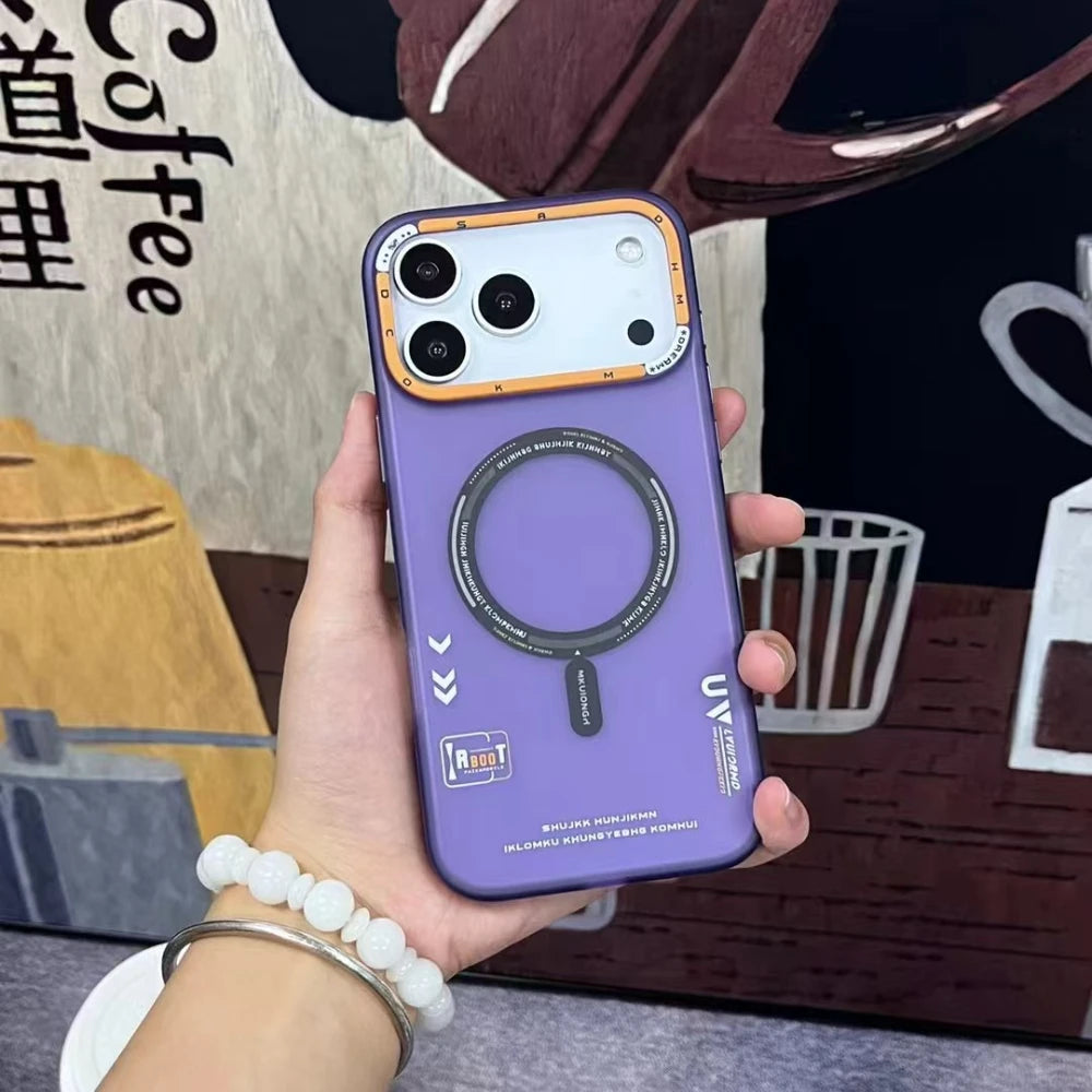 Matte Magnetic Phone Case For iPhone 17 Magsafe Wireless Charge Frosted Metal Lens Frame Buttons Cover