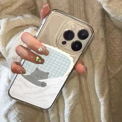 Dog Cat Couple Phone Case For iPhone 17 16 15 Cute Cartoon Animal Shockproof Cover