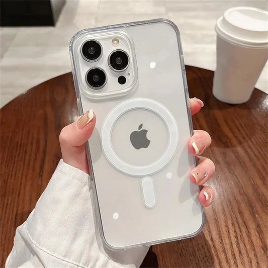 Transparent Magsafe Magnetic Case For iPhone 16 15 14