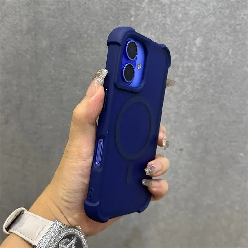 Magnetic Matte Fall Prevention  Armor Shockproof Magsafe Case For iPhone 16 15 14