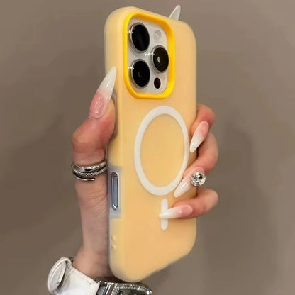 Luxury Candy Color 2 IN 1 Magsafe Case for iPhone 17 16 15 Magnetic Wireless Charge Bumper Cover