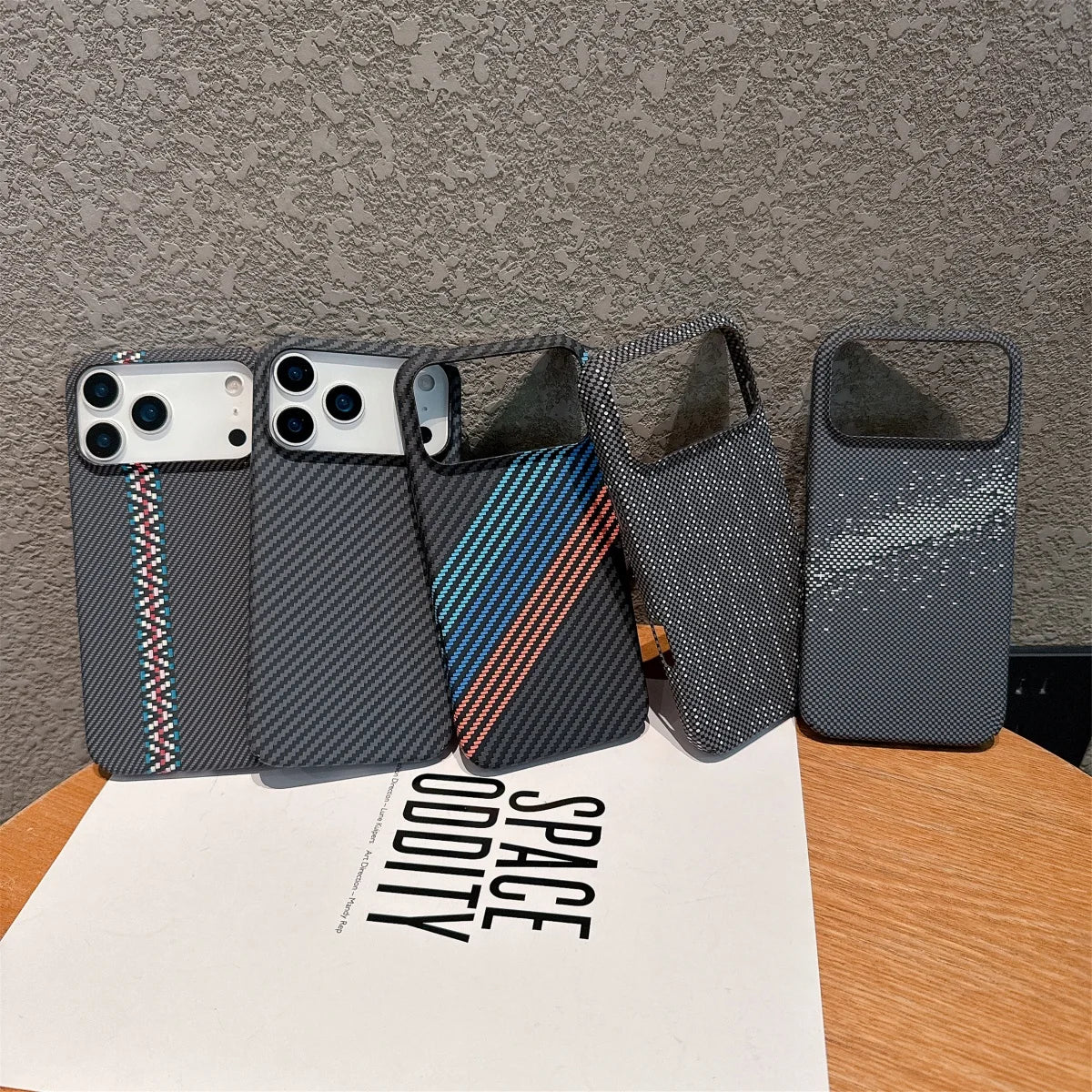 Luxury Carbon Fiber Kevlar Pattern Case For iPhone 17 Shockproof Retro Lines Cover