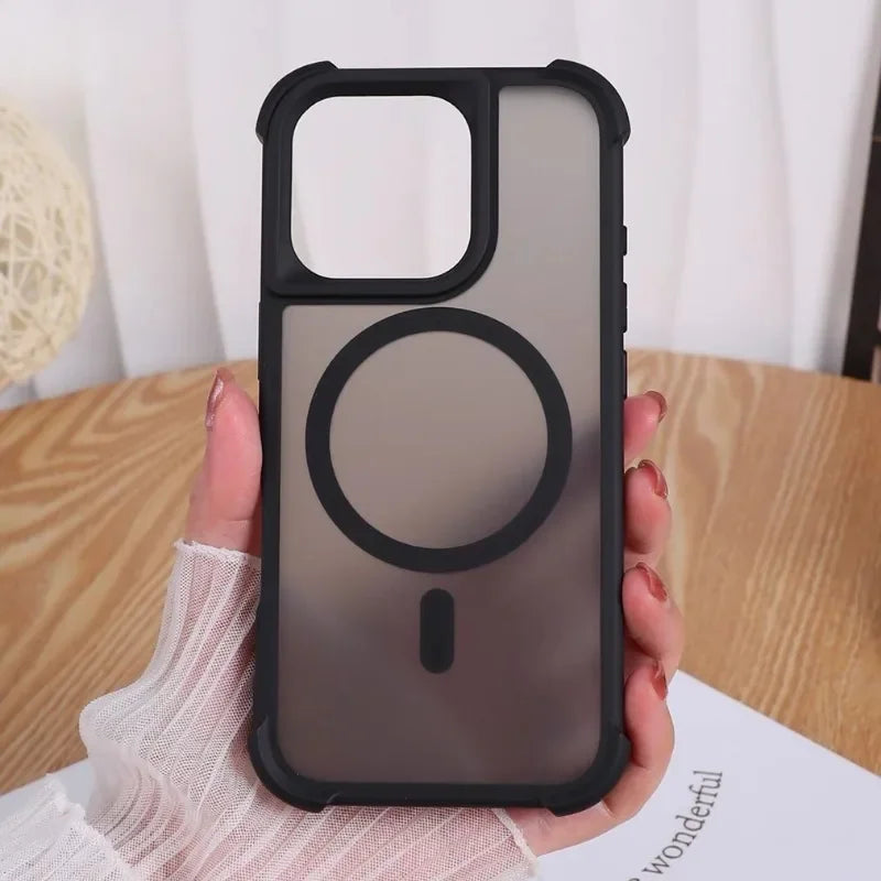 Magnetic Matte Fall Prevention  Armor Shockproof Magsafe Case For iPhone 16 15 14