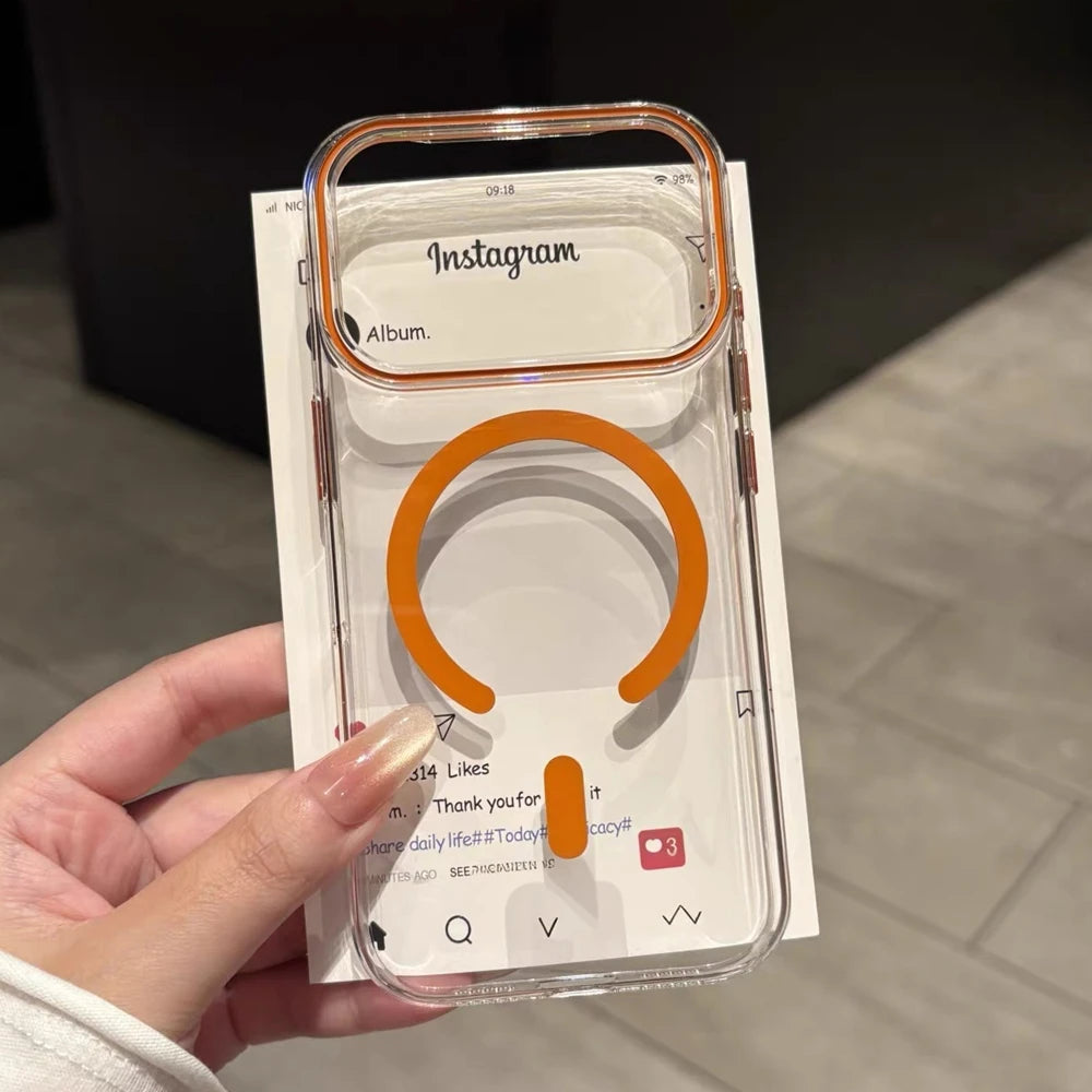 Transparent for Magsafe Hard PC Case for iPhone 17 Magnetic Candy Color Clear Ultra Slim Cover