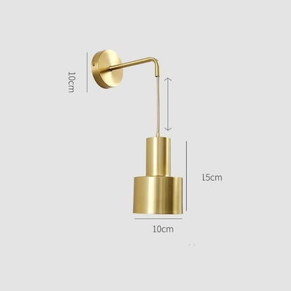 Nordic Copper Bedroom Wall Lamp Creative Modern Minimalist Stair Corridor Porch Living Room Dining Room Personality Copper Wall Lamp