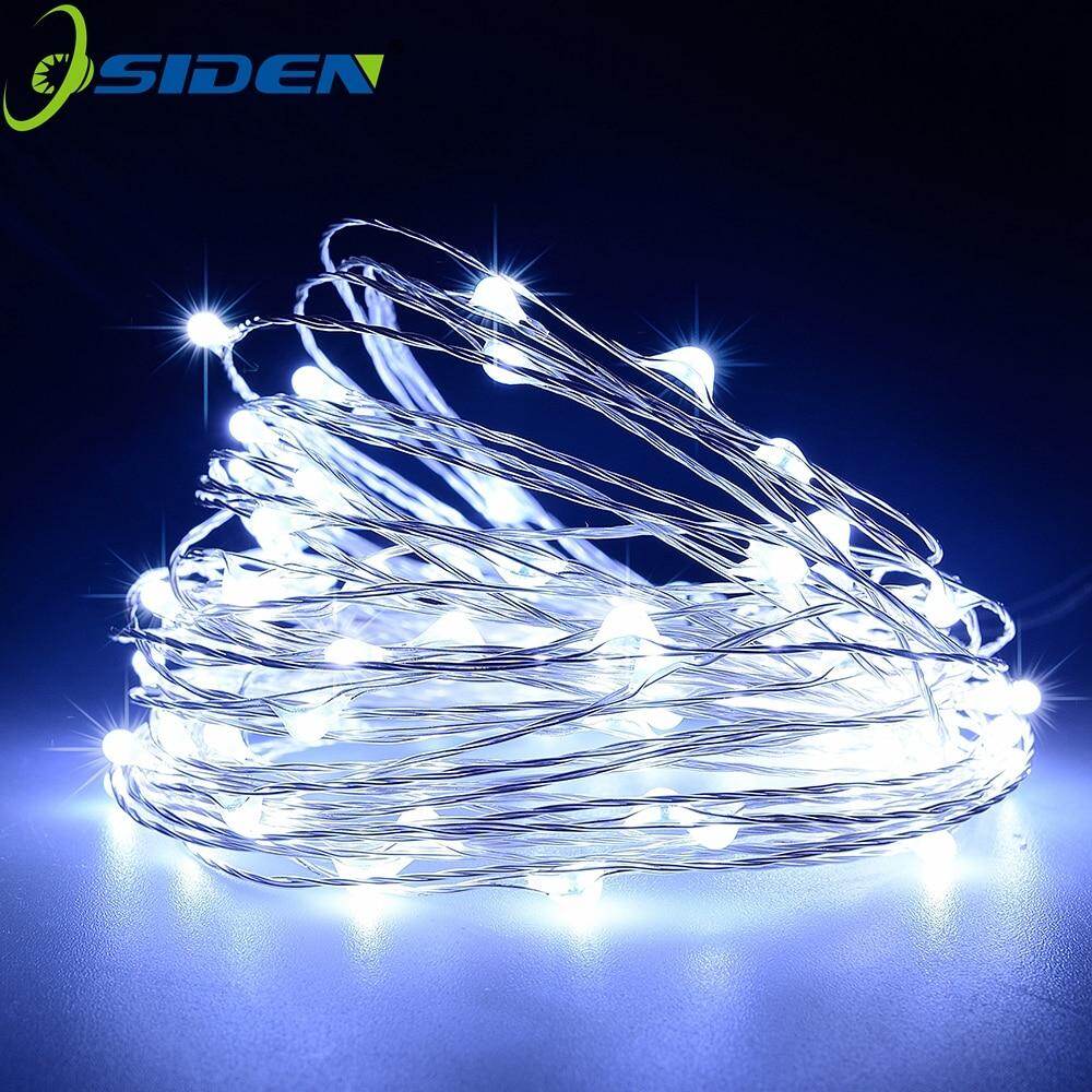 LED Strip 2-10m 20-100 Led Fairy Light String Outdoor Garland Christmas Wedding Party Decoration Battery Operated silver Copper
