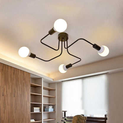 Modern Pendant Lights Hanging Vintage Multiple Rod Wrought Iron Ceiling Lights