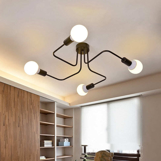 Modern Pendant Lights Hanging Vintage Multiple Rod Wrought Iron Ceiling Lights