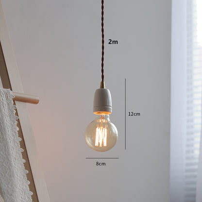 Vintage Ceramic Bedside Pendant Lamp Art Single Head Dining Room Pendant Lamp Creative Mini Pendant Lamp