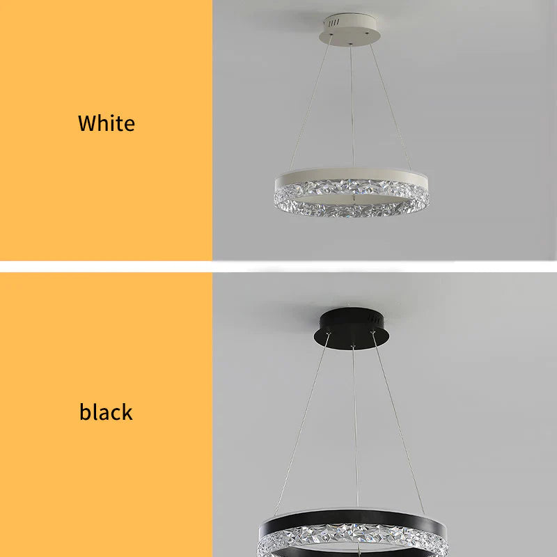 Modern Round Ring Led Chandelier Remote Control Pendant Lamp For Living Room Dining Room Kitchen Bedroom Design Hanging Light