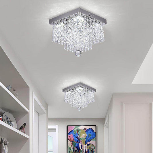 Modern Square Crystal Pendant Lamp LED Lamps Restaurant Corridor  LED Pendant Lights Led Lustre Light