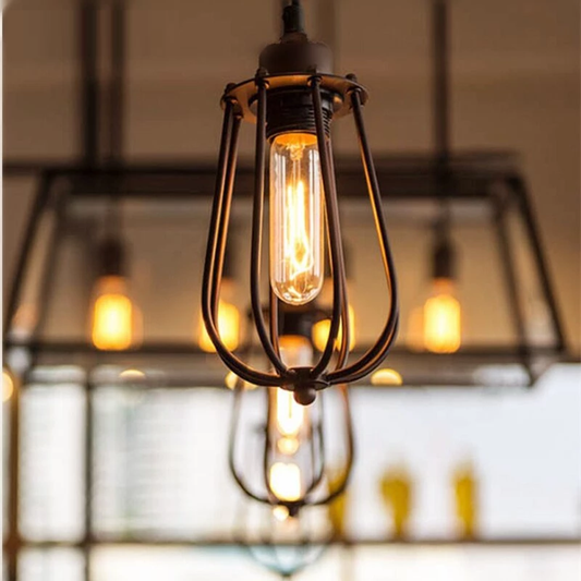 Indoor Lighting Cord LED Pendant Lights E27 Retro Celling Lights With Edison Bulb Loft Industry Country Vintage Iron Painted