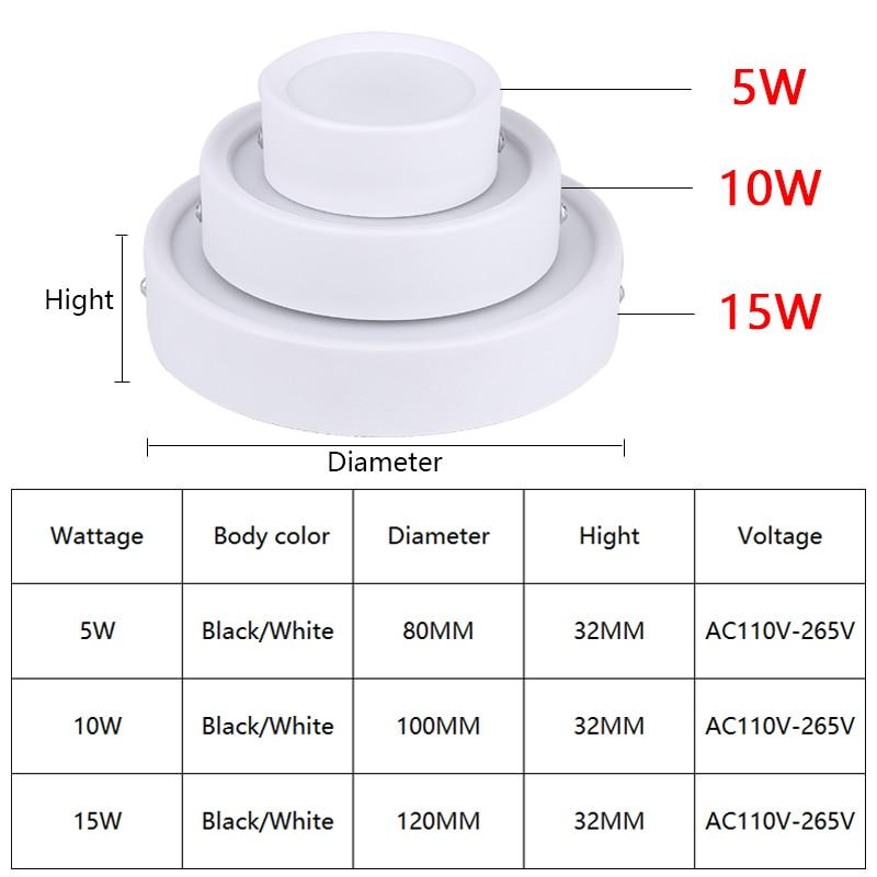 Led Downlights Surface Mounted 5W 10W 15W Down Light Modern Led Spot lights For Living room 110V 220V Spot Led Light Fixture