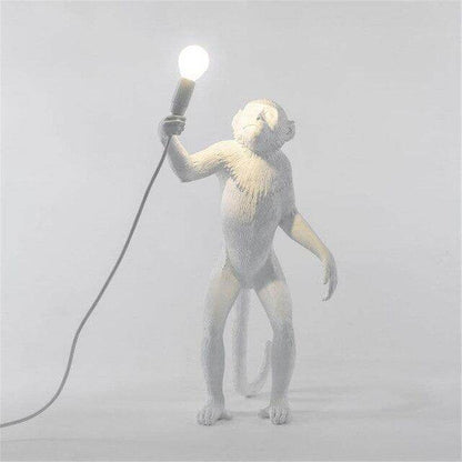 Modern Black Monkey Lamp Hemp Rope Pendant Lights American Country Resin Loft Industrial Hanging Luminaire Home Decor