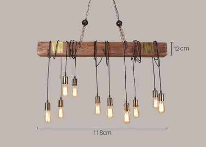 American retro Boat Wooden chandelier creative personalized wooden Chandelier