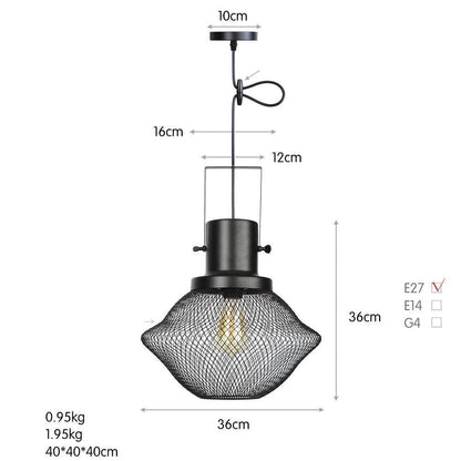 American Retro Iron Mesh Chandelier