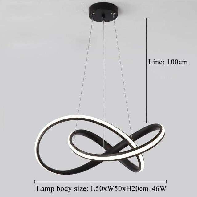 Kitchen LED Pendant Lights White Black For Shop Bar Dining Aluminum Body Dimmable With Remote Control Pendant Lamps