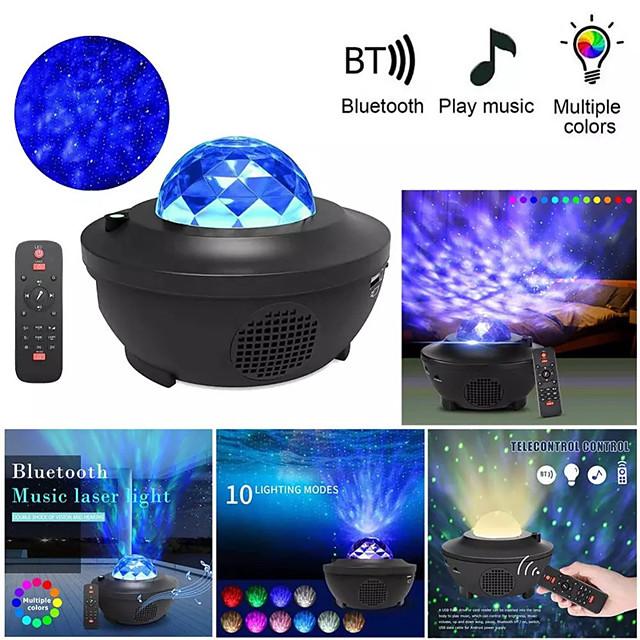 Colorful Starry Sky Projector Blueteeth USB Voice Control Music Player LED Night Light USB Charging Projection Lamp Kids Gift