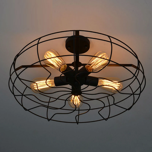 Pendant Lights Vintage Retro Industrial Fan Lamps American Country Style Kitchen Industrial Lighting 5PCS*E27 Holder