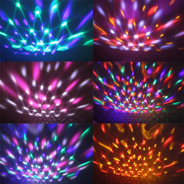 Bluetooth Sound Activated Strobe Light Crystal Magic Ball Party Lights Rotating Disco XMAS LED Stage Lights Home Projector Lamp