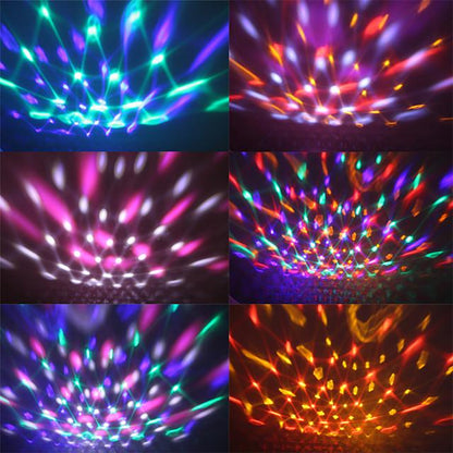 Bluetooth Sound Activated Strobe Light Crystal Magic Ball Party Lights Rotating Disco XMAS LED Stage Lights Home Projector Lamp