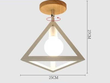 E27 5W Iron Ceiling Lamp Shade Pendant Light Covers and Shades Triangle Metal Ceiling Lamp