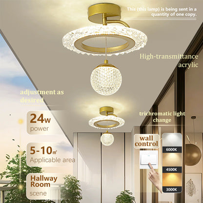 Nordic Luxury Starry Sky Pendant Light LED Aisle Lamp Entrance Hallway Balcony Stairway Bedroom Small Chandelier