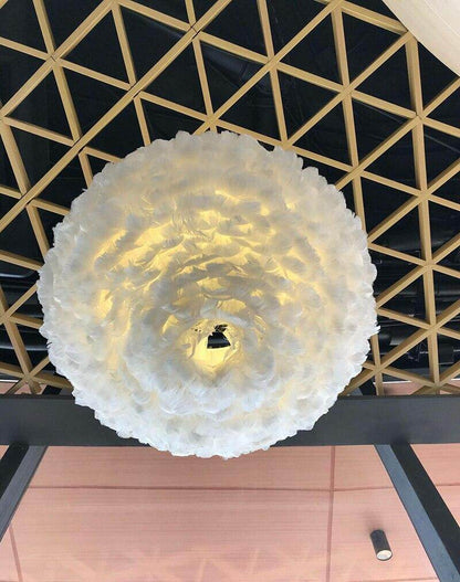 Modern Feather Pendant Lights White Nature Goose Romantic E27 Led Pendant Lamps For Home Lighting Restaurant Bedroom Living Room