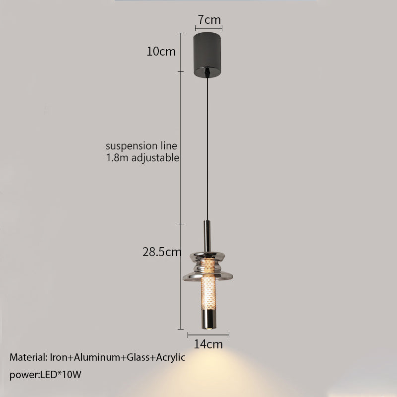 Indoor Industrial Pendant Light LED Warm Lights Glass Hanging Lamp Ironwork Vintage Art Bedside Kitchen Living Room Pendant Lamp