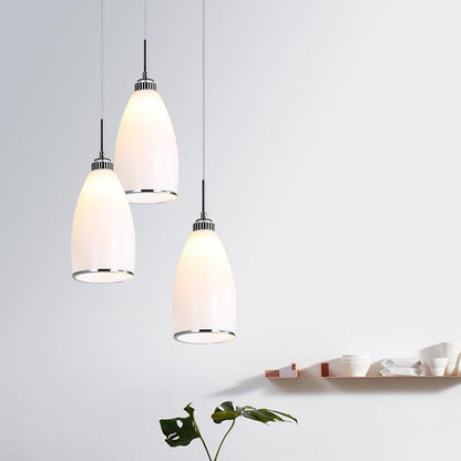 Simple Chandelier Restaurant Light Bar Kitchen Dining Room Bar Front Desk Lamp Three-headed Dining Chandeliers with Glass Lights