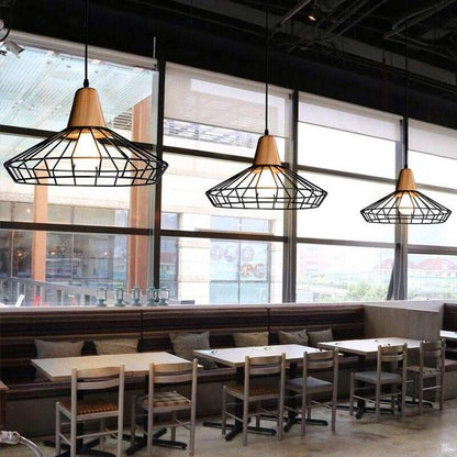 Nordic Vintage Wood Pulley Pendant Light Industrial Lighting Fixtures Retro Hanglamp For Bar Living Room Restuarant